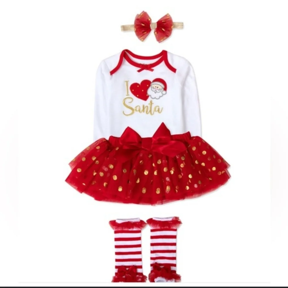 Baby Essentials Matching I Love Santa Christmas Set Size 6 Months